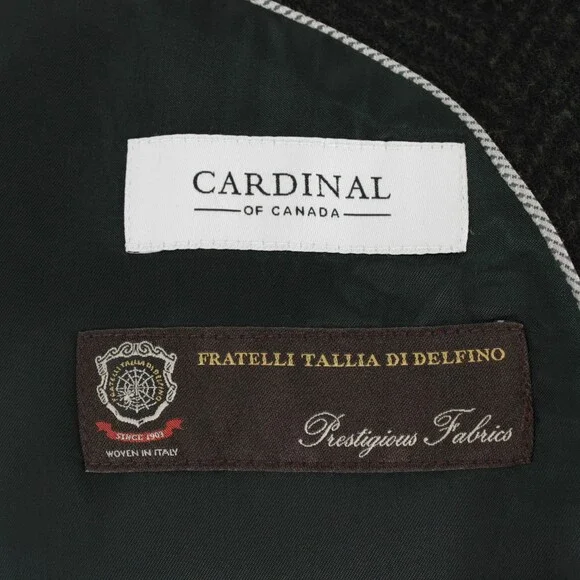 Cardinal of Canada NWT Overcoat Size 46R US in Green Herringbone Wool/Cash Blend